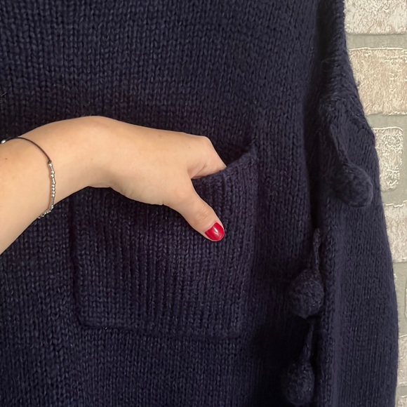 Anthropologie Lili Sidonio Navy Knit Sweater- Size S/M - Picture 4 of 6